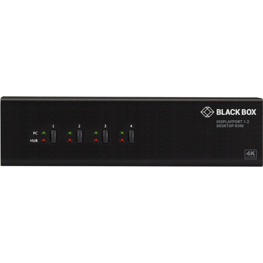 Black Box KVM Switch - Dual-Monitor, DisplayPort 1.2, 4K 60Hz, USB 3.0 Hub, Audio — KV6224DP
