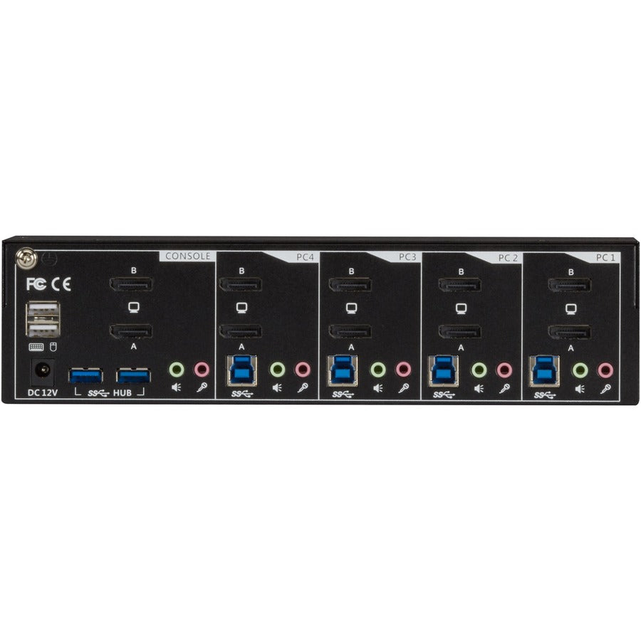 Black Box KVM Switch - Dual-Monitor, DisplayPort 1.2, 4K 60Hz, USB 3.0 Hub, Audio — KV6224DP