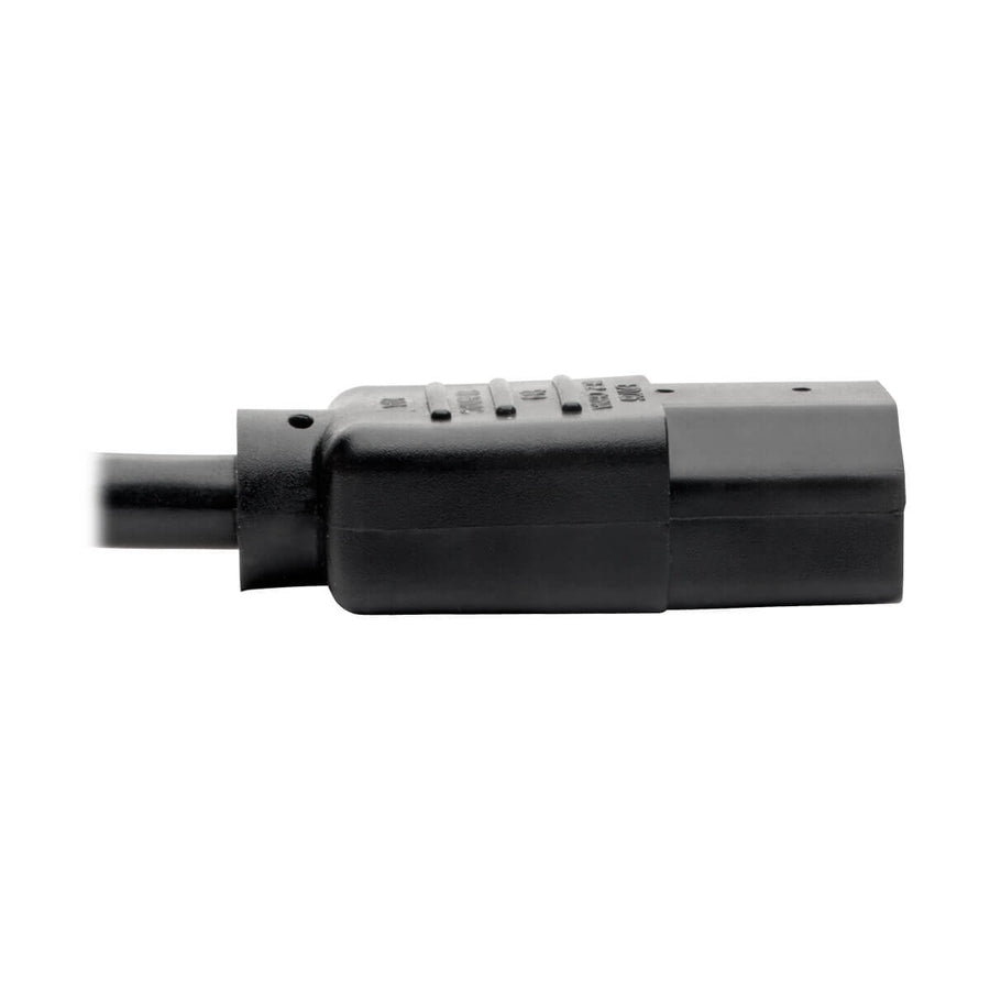 Eaton Tripp Lite Series Y Splitter Power Cable, NEMA 5-15P to 2x C13 - 10A, 125V, 18 AWG, 1.5 ft. (0.45 m), Black — P006-18N-2