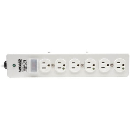 Eaton Tripp Lite Series Hospital-Grade Surge Protector with 6 Hospital-Grade Outlets, 6 ft. (1.83 m) Cord, 1050 Joules, UL 1363, Not for Patient-Care Rooms — SPS606HGRA