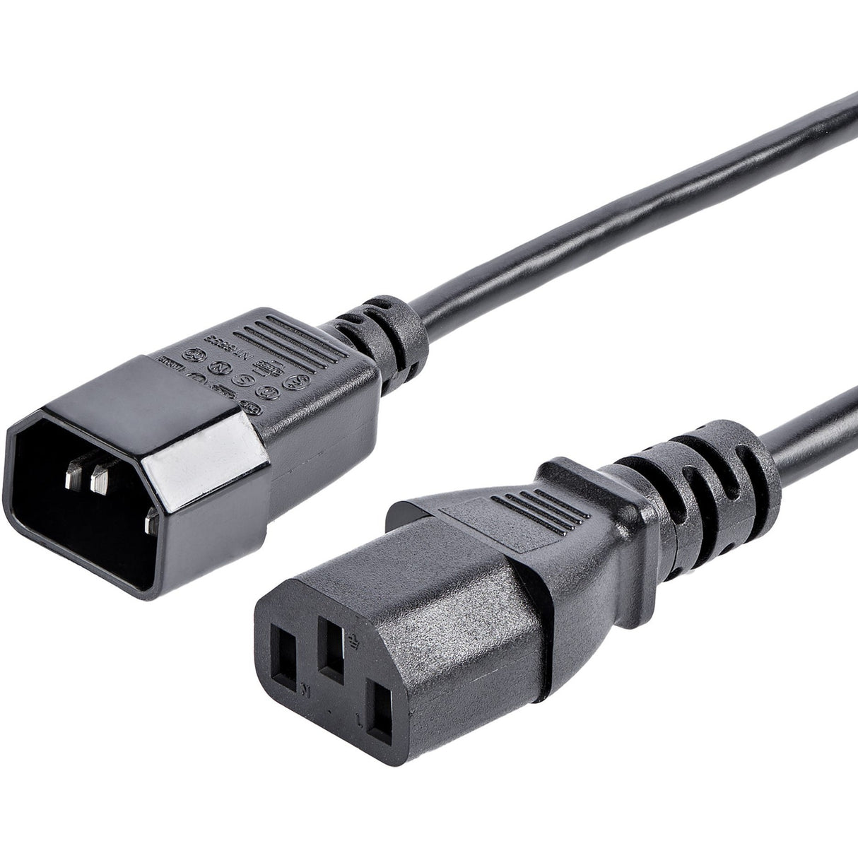StarTech.com 6ft (1.8m) Power Extension Cord, C14 to C13, 10A 125V, 18AWG, Computer Power Cord Extension, Power Supply Extension Cable — PXT100