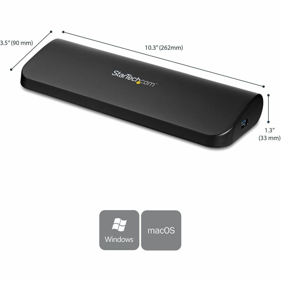 StarTech.com USB 3.0 Docking Station - Compatible with Windows / macOS - Supports Dual Displays - HDMI and DVI - DVI to VGA Adapter Included - USB3SDOCKHD — USB3SDOCKHDV