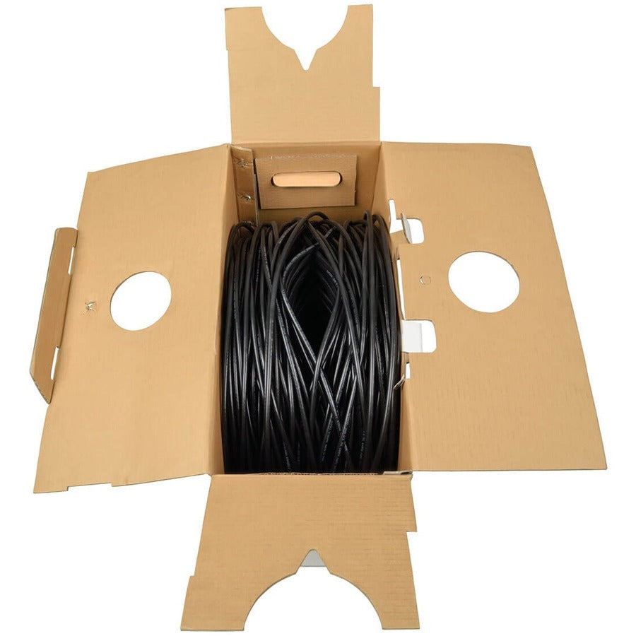 Eaton Tripp Lite Series RG6/U Quad-Shield CMR-Rated Coaxial Cable, Black, 1000 ft. (304.8 m) — A224-01K-BK