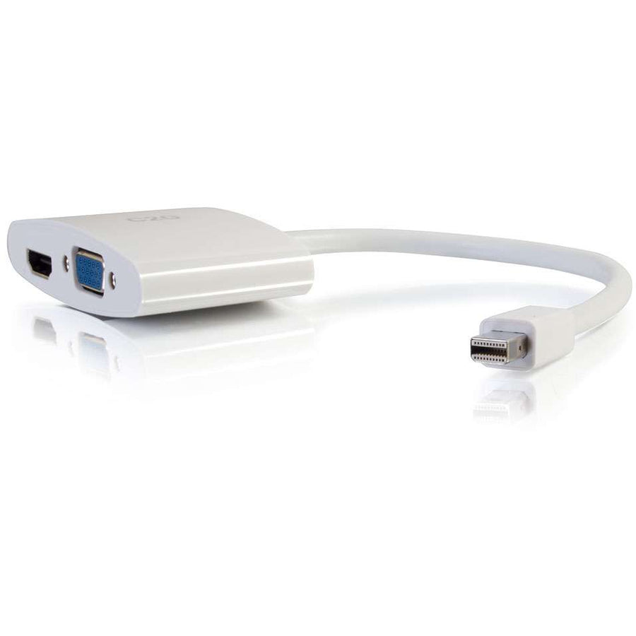 C2G 8in Mini DisplayPort to 4K HDMI or VGA Adapter - White — 28272