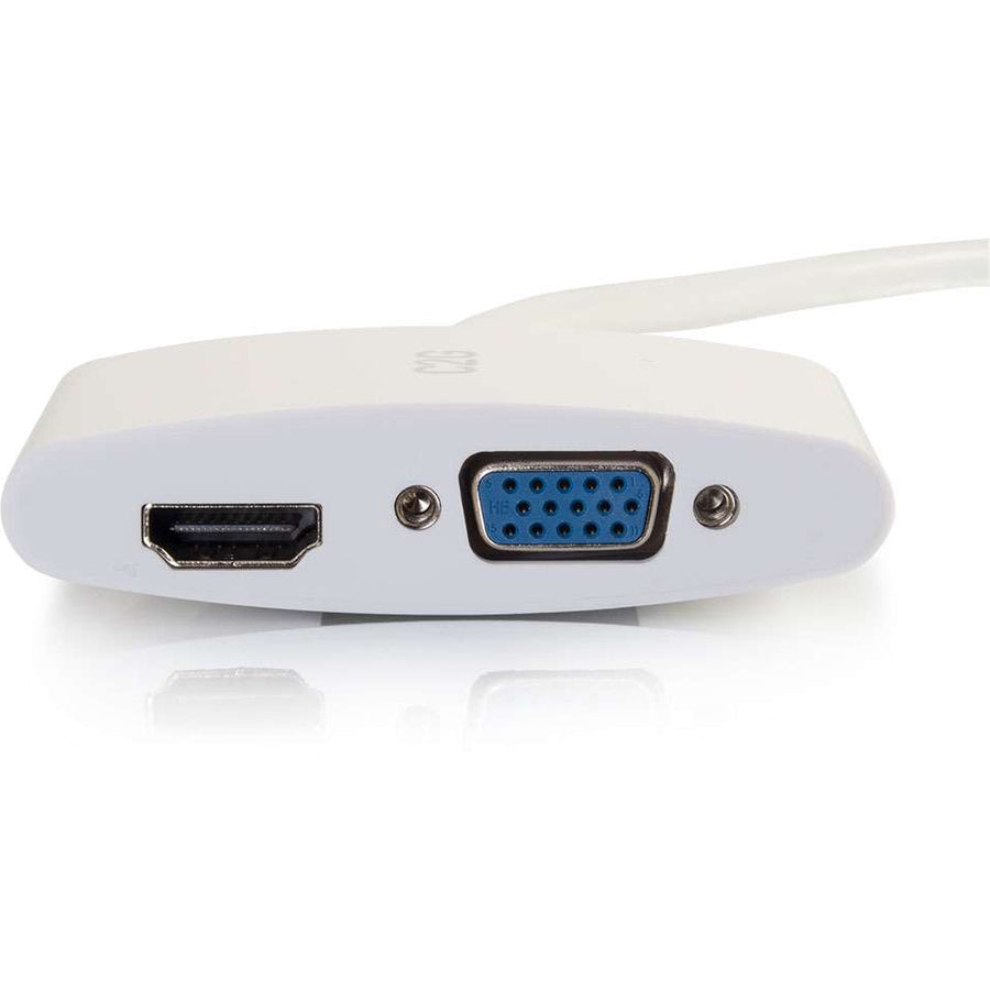 C2G 8in Mini DisplayPort to 4K HDMI or VGA Adapter - White — 28272