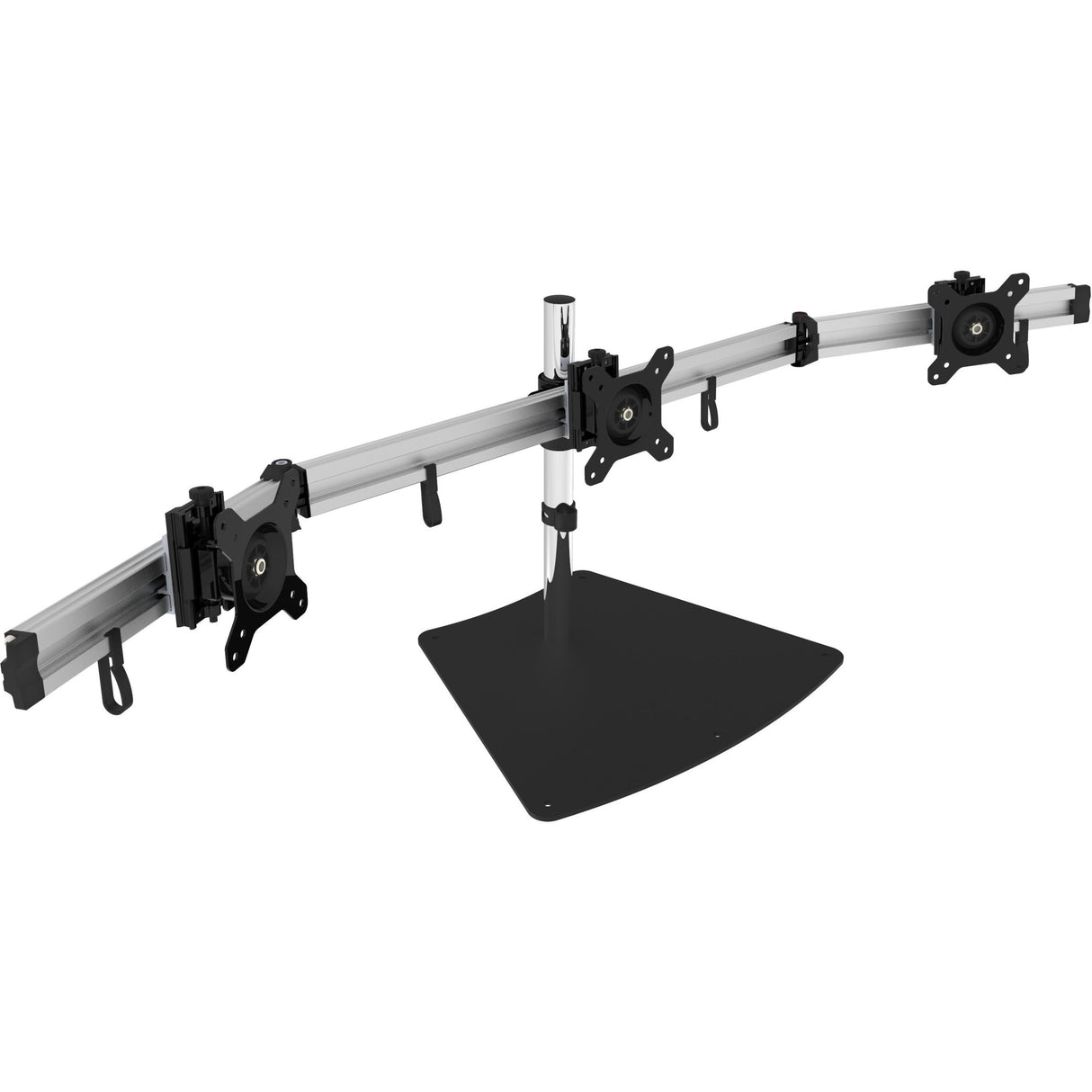 SIIG Premium Aluminum Freestanding Triple Monitor desk stand - 13" to 27" - Max Load 17.6 lbs each — CE-MT2111-S1