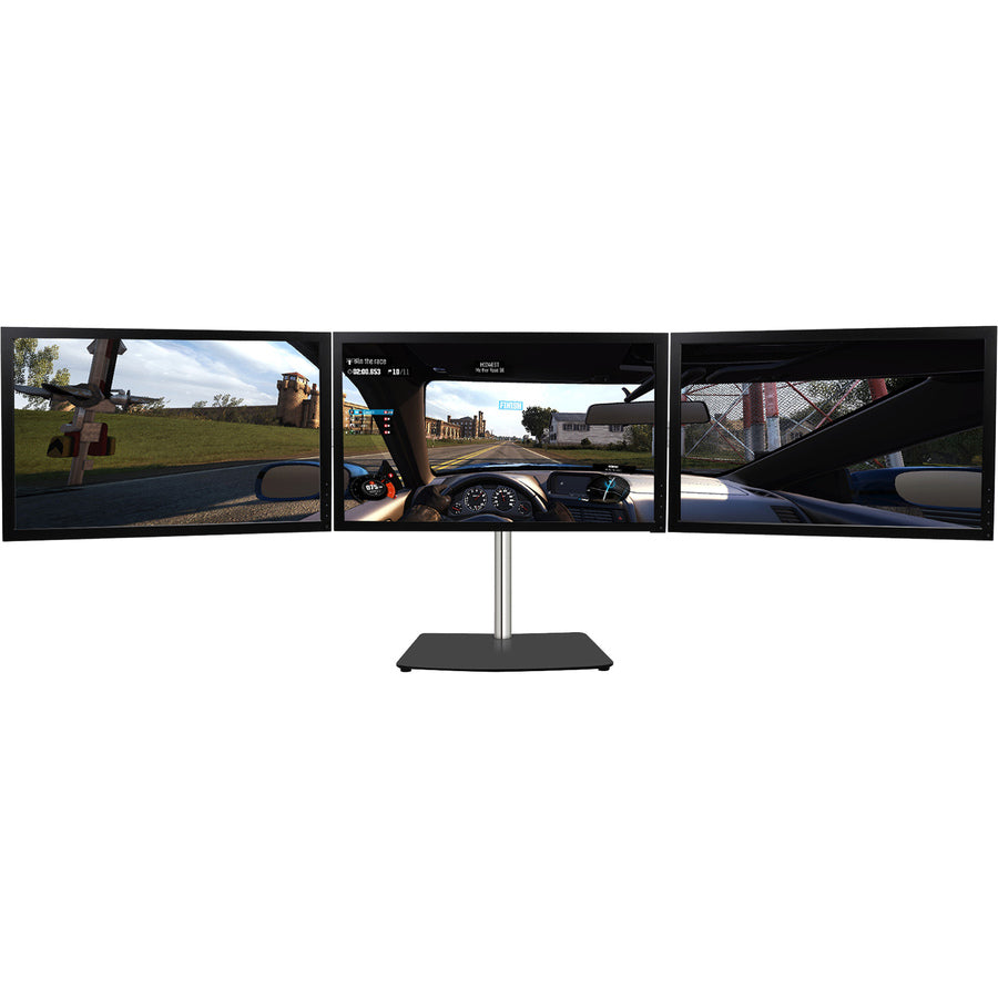 SIIG Premium Aluminum Freestanding Triple Monitor desk stand - 13" to 27" - Max Load 17.6 lbs each — CE-MT2111-S1