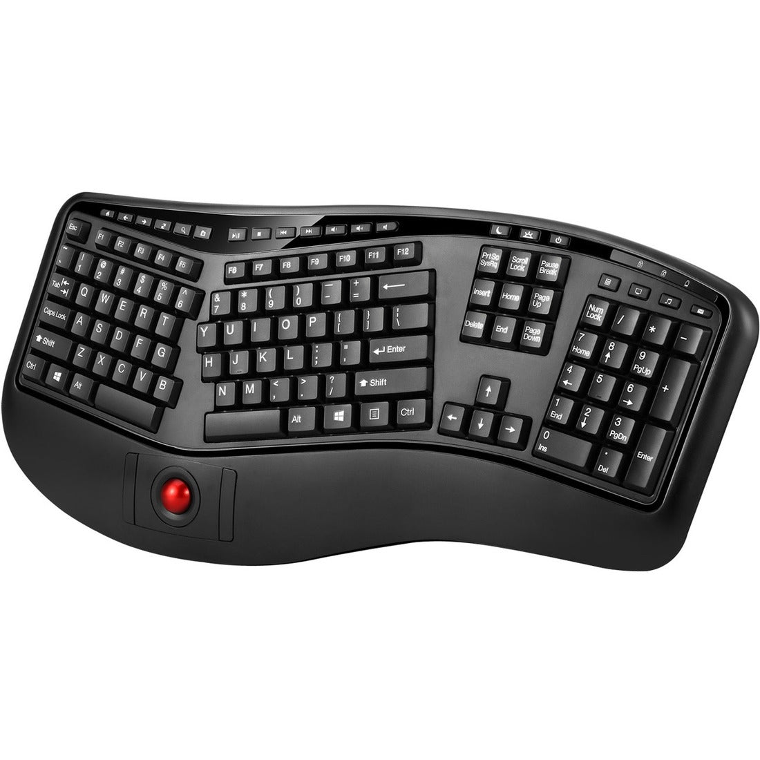 Adesso 2.4 GHz Wireless Ergonomic Trackball Keyboard — WKB-3500UB
