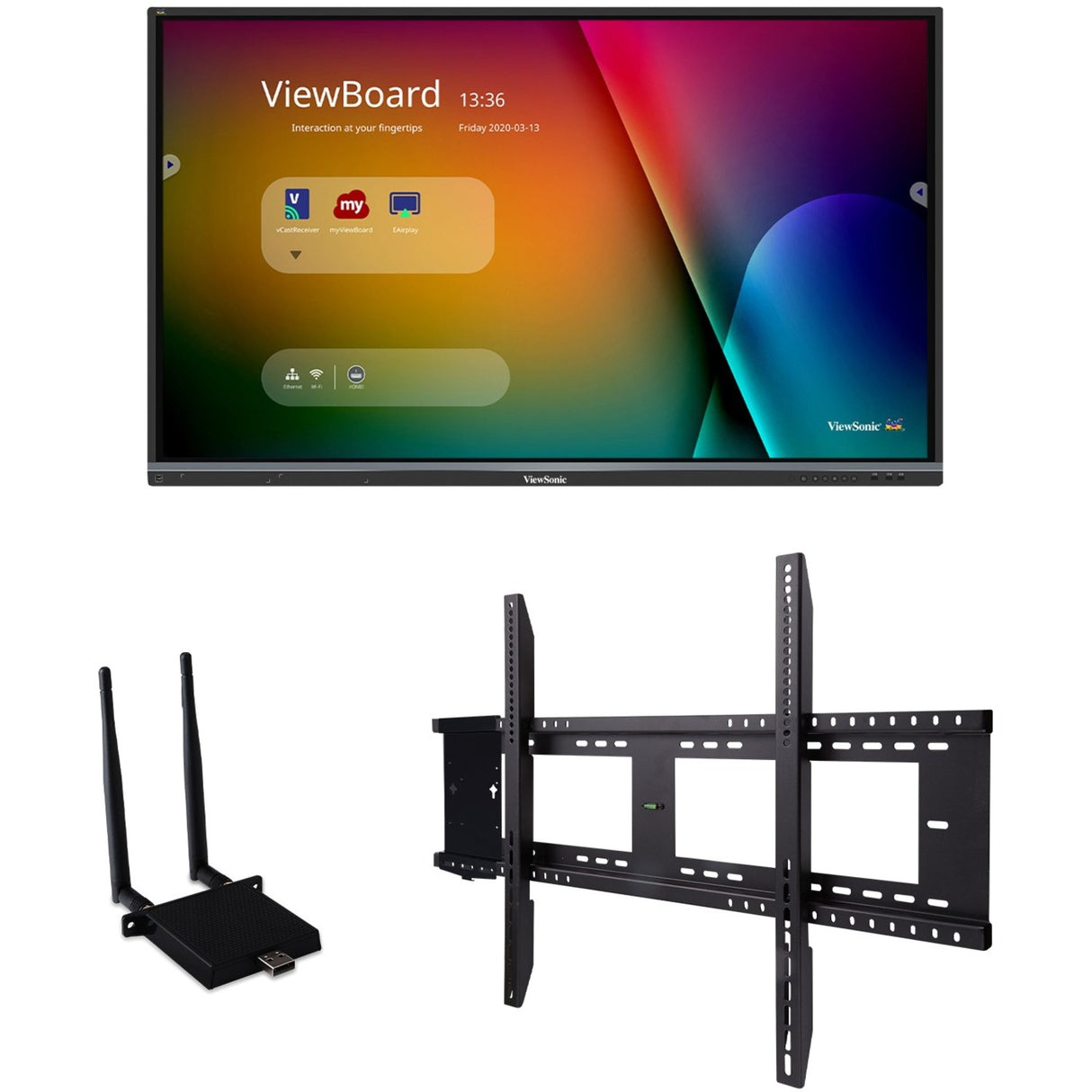 ViewSonic ViewBoard IFP6550-E1 - 4K Interactive Display with WiFi Adapter and Fixed Wall Mount - 350 cd/m2 - 65" — IFP6550-E1