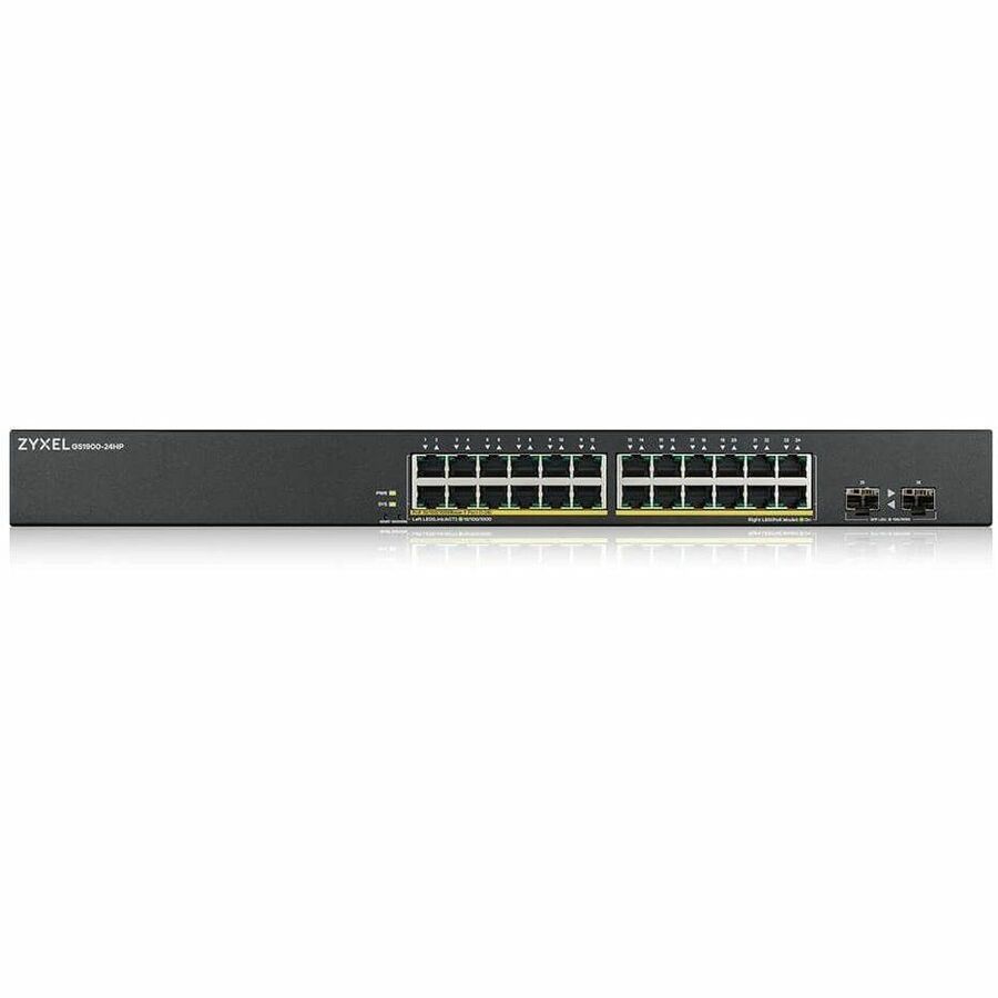 ZYXEL GS1900-24HPv2 24-Port Gigabit Smart Managed PoE Switch | 24 PoE+ Ports at 170W with 2 SFP Uplinks | TAA Compliant — GS1900-24HPV2