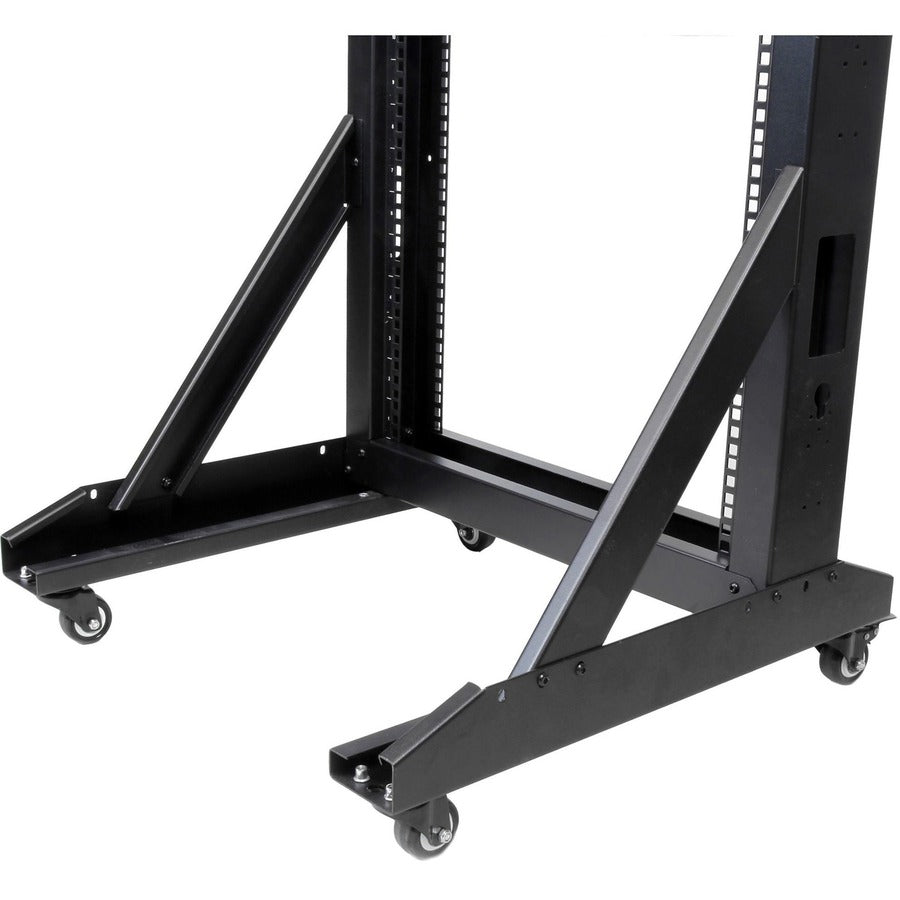StarTech.com 2-Post 42U Mobile Open Frame Server Rack, Two Post 19in Network Rack with Casters, Rolling Open Rack for AV/Data/IT Equipment — 2POSTRACK42