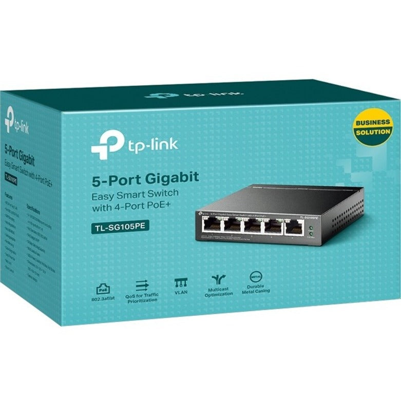 TP-Link TL-SG105PE - 5-Port Gigabit Easy Smart Switch with 4-Port PoE+ — TL-SG105PE