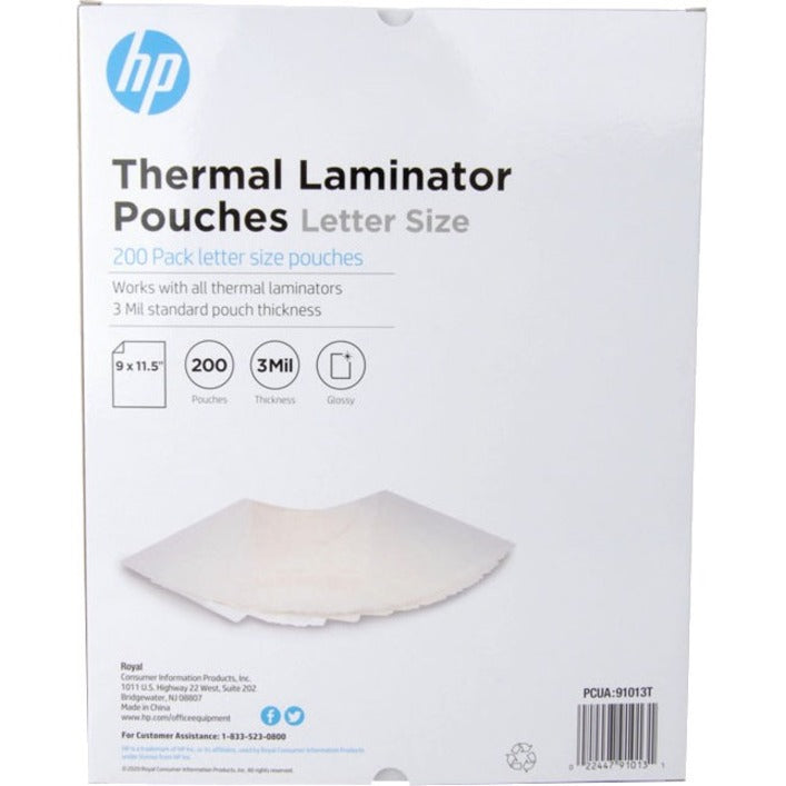 HP S200 Laminator Letter Size Pouches — 91013T