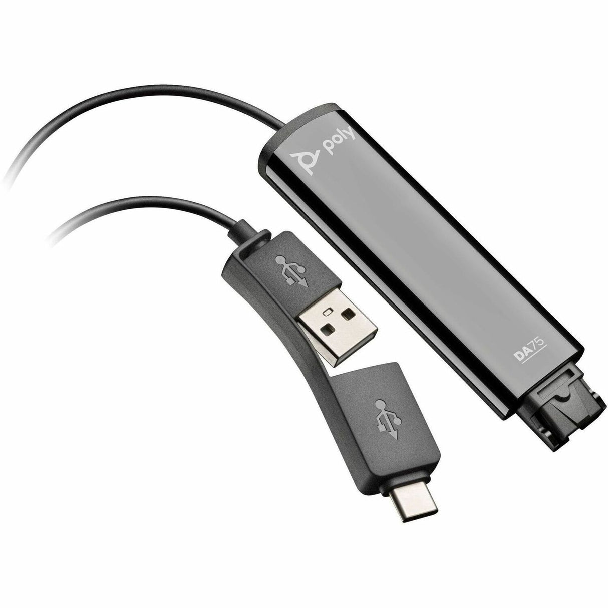 Poly DA75 USB to QD Black Adapter TAA — 786C6AA