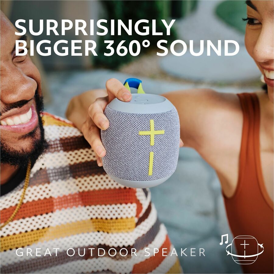 Ultimate Ears WONDERBOOM 4 Portable Waterproof Bluetooth Speaker With Big Bass and 360-Degree Sound, Dustproof Floating Speaker With 131ft (40m) Range, Gray — 984-001879