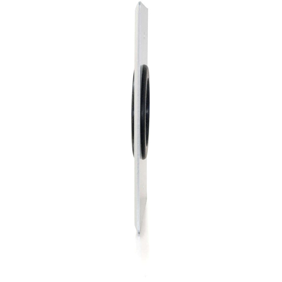 C2G 1.5in Grommet Cable Pass Through Single Gang Wall Plate - Brushed Aluminum — 40489