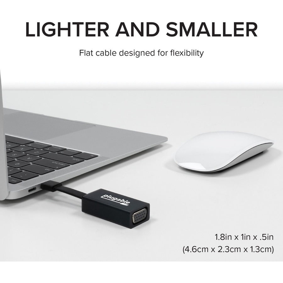 Plugable USB C to VGA Adapter, Thunderbolt 3 to VGA Adapter Compatible with Macbook Pro, Windows, Chromebooks, 2018 iPad Pro, Dell XPS, and more — USBC-TVGA