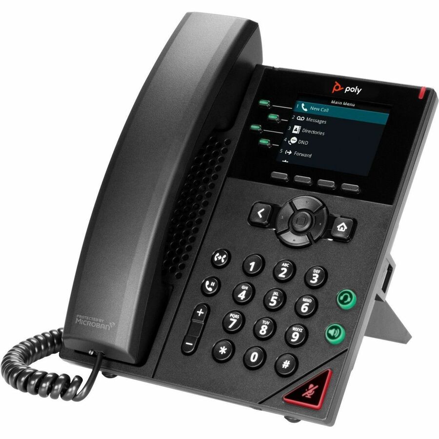 Poly VVX 250 4-Line IP Phone and PoE-enabled GSA/TAA — 89B64AA