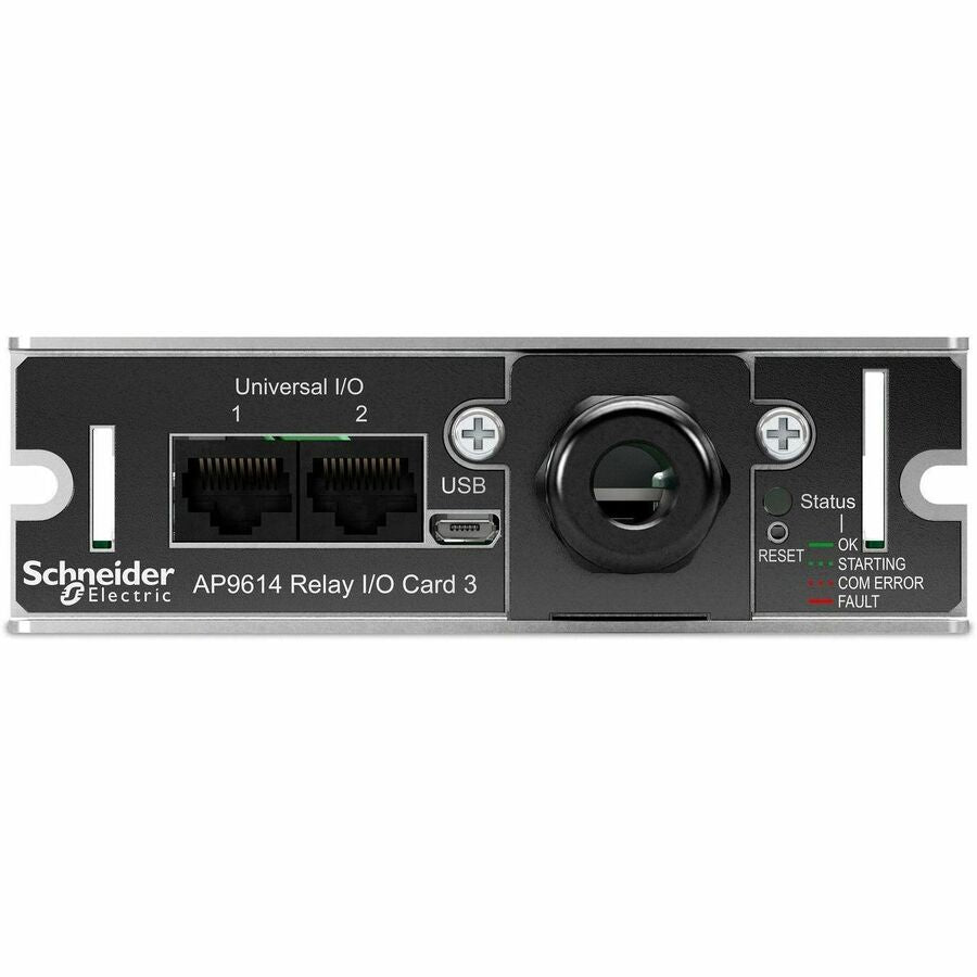 Dry contact, Management Options, Dry Contact I/O Card, monitor external UPS environmental sensors, output relays, and input contacts — AP9614