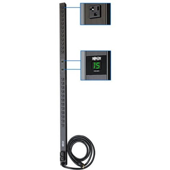 Eaton Tripp Lite Series 2.9kW Single-Phase Local Metered PDU, 120V Outlets (24 5-15/20R), L5-30P, 10 ft. (3.05 m) Cord, 0U Vertical — PDUMV30