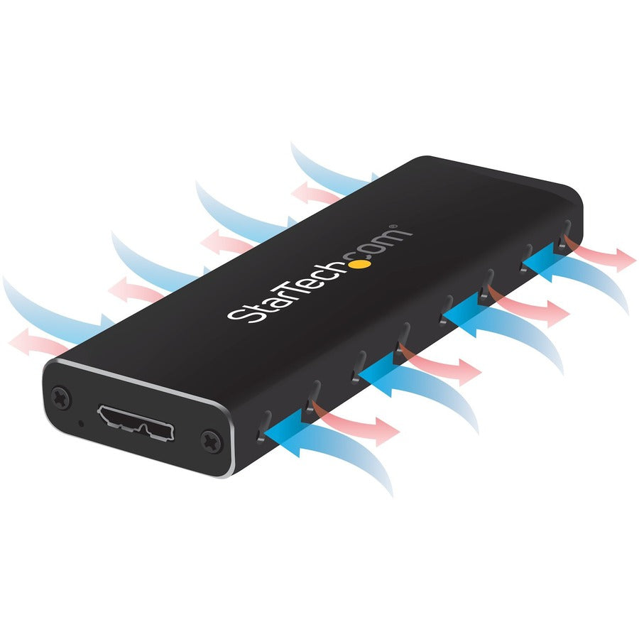 StarTech.com M.2 SSD Enclosure for M.2 SATA SSDs - USB 3.0 (5Gbps) with UASP - External M.2 SSD Enclosure - Aluminum — SM2NGFFMBU33