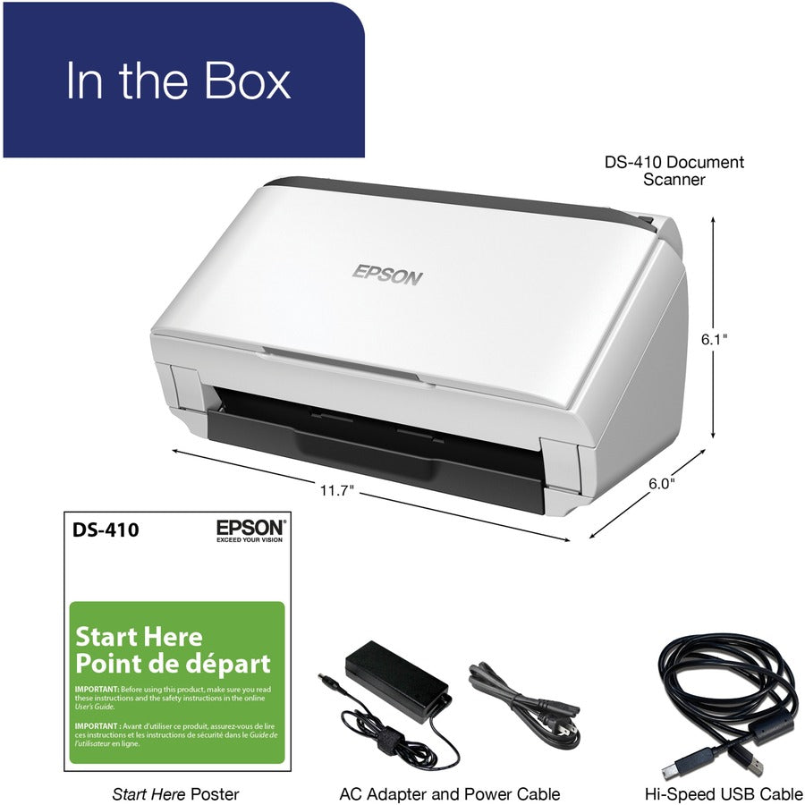 Epson DS-410 Sheetfed Scanner - 600 dpi Optical — B11B249201