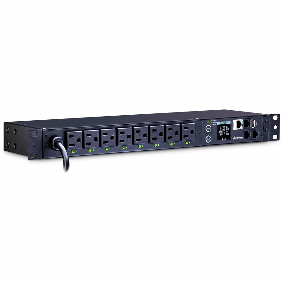 CyberPower PDU81001 100 - 120 VAC 15A Switched Metered-by-Outlet PDU — PDU81001