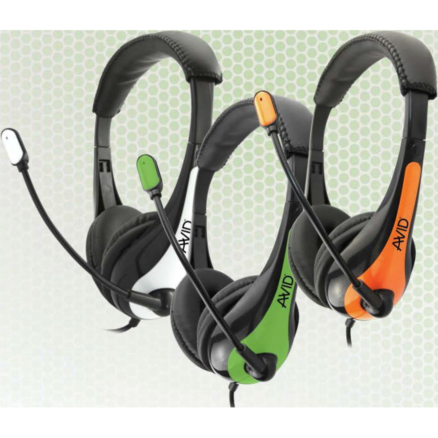 Avid Education AE-36 Headset with Noise Cancelling Microphone and 3.5mm Plug, Green — 1EDUAE36GREEN