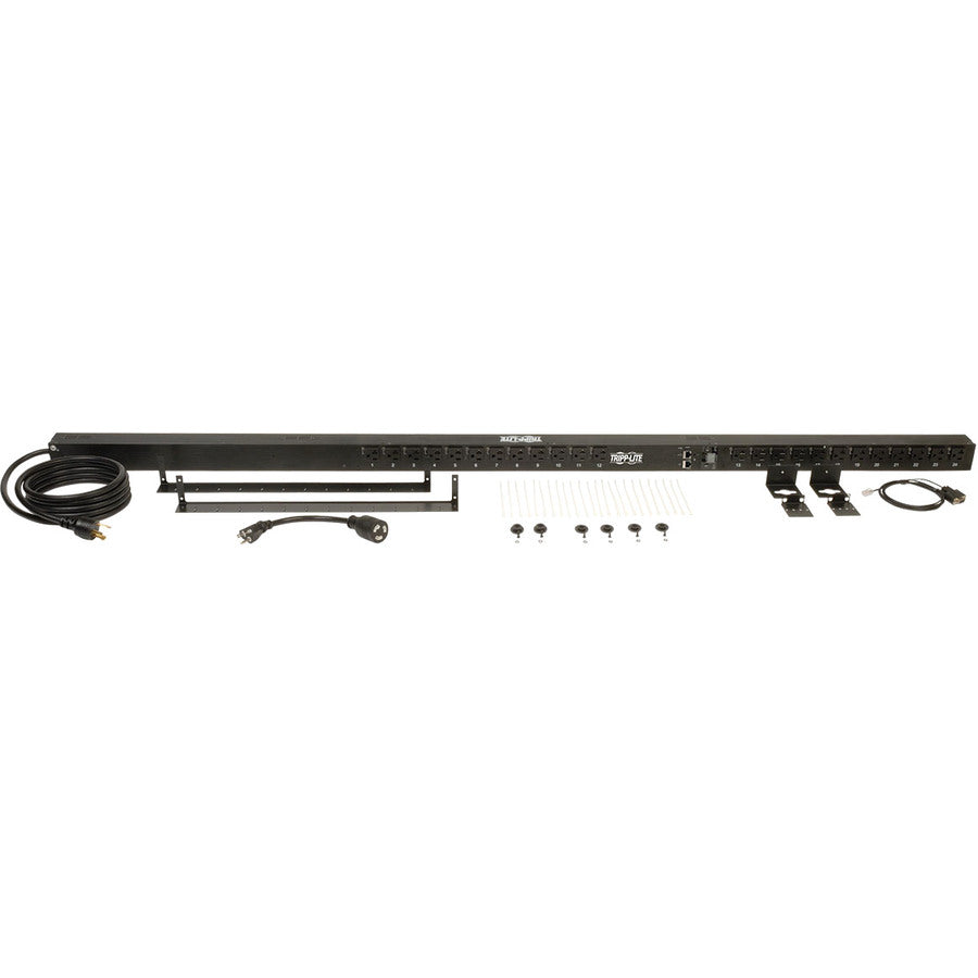 Eaton 1.9kW Single-Phase Switched PDU, LX Platform, Outlet Monitoring, 120V Outlets (24 NEMA 5-15/20R), L5-20P Plug, 0U, TAA — PDUMVR20NETLX