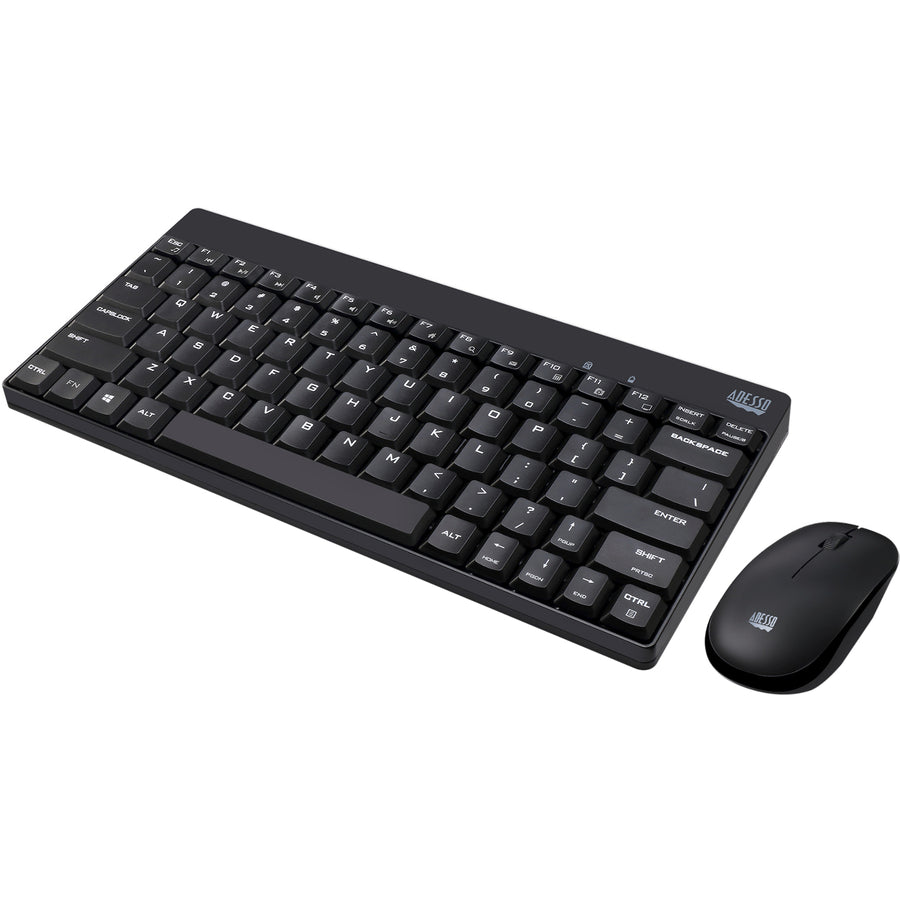 Adesso WKB-1100CB - Wireless Spill Resistant Mini Keyboard & Mouse Combo — WKB-1100CB