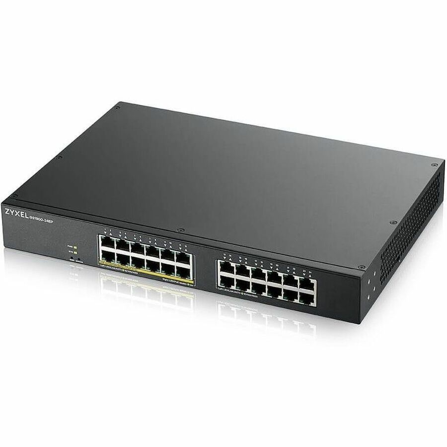ZYXEL GS1900-24EP 24-Port Gigabit Smart Managed PoE Switch (Compact Design) | 12 PoE+ Ports at 130W — GS1900-24EP