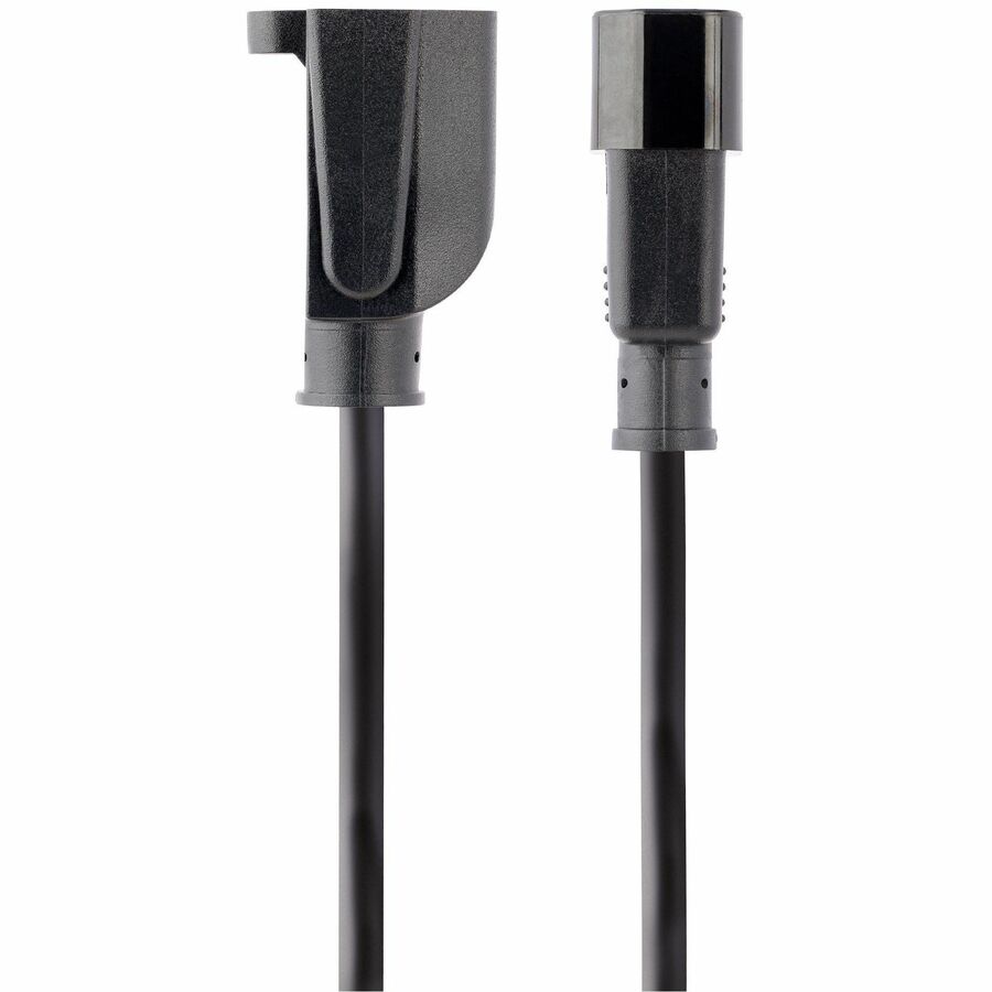 StarTech.com 1ft (0.3m) Power Extension Cord, IEC C14 to NEMA 5-15R, 10A 125V, 18AWG, Black, Outlet Extension Cable for Network Equipment — PAC10010PK