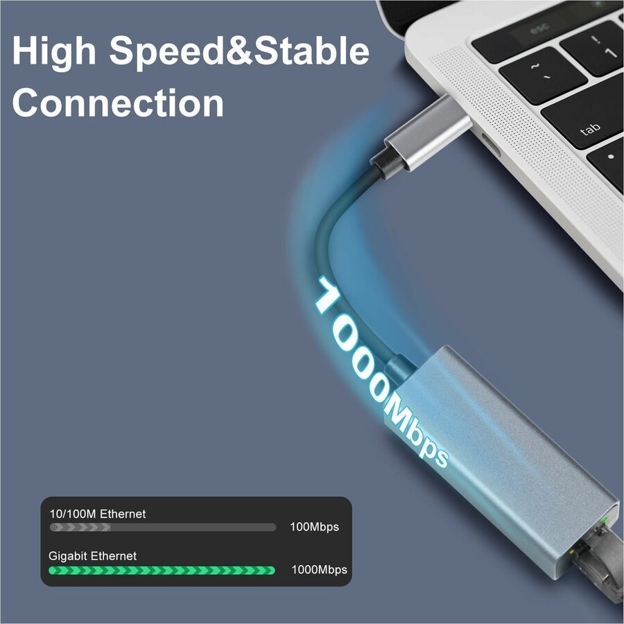 Adesso USB-C to Ethernet Network Adapter (TAA Compliant) — AUH-5000