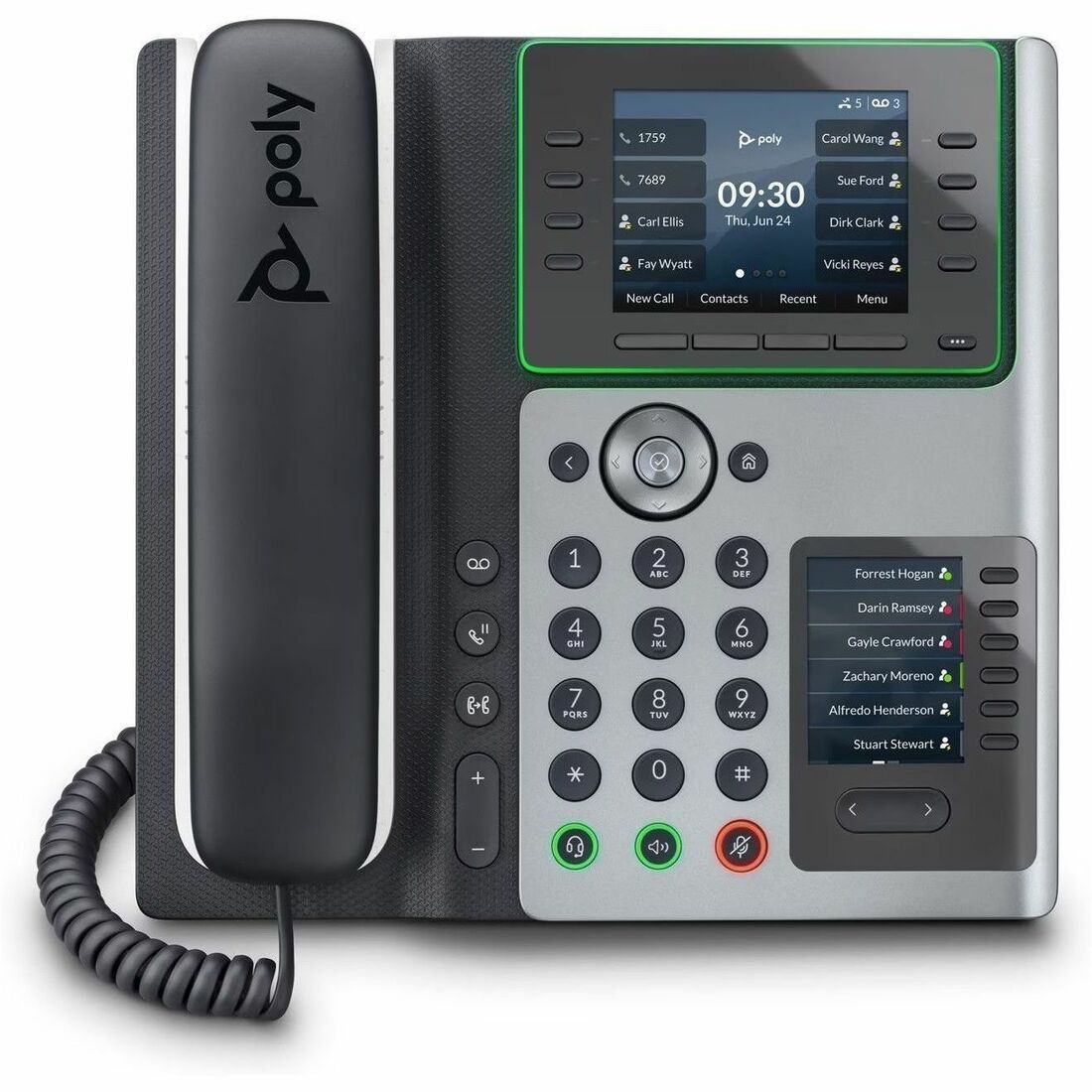 Poly Edge E450 IP Phone - Corded - Corded/Cordless - Bluetooth, NFC, Wi-Fi - 3 Multiple Conferencing - Desktop, Wall Mountable - White, Midnight Blue — 82M90AA