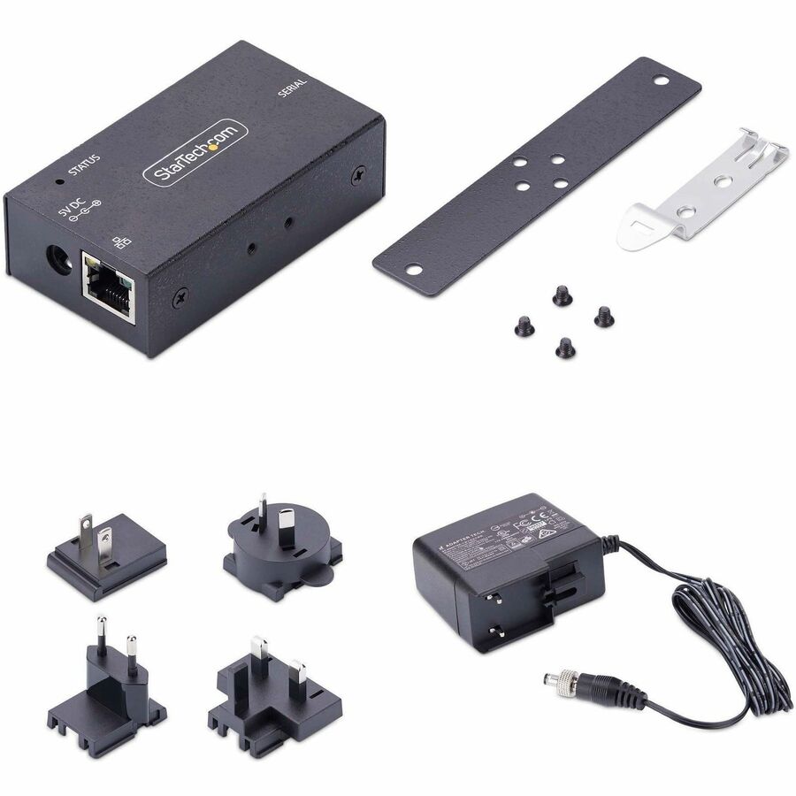 StarTech.com 1-Port Serial to Ethernet Adapter, IP Serial Device Server For Remote RS232 Devices, Wall/DIN Rail Mount, LAN To DB9 Converter — I13-SERIAL-ETHERNET