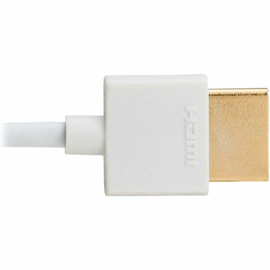 Eaton Tripp Lite Series Slim High-Speed HDMI Cable with Ethernet and Digital Video with Audio, UHD 4K 60 Hz (M/M), White, 10 ft. (3.1 m) — P569-010-SLIM-W