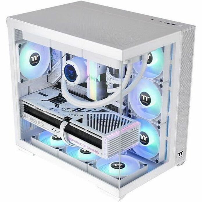 Thermaltake View 380 TG ARGB Snow Mid Tower Chassis — CA-1Z2-00M6WN-00