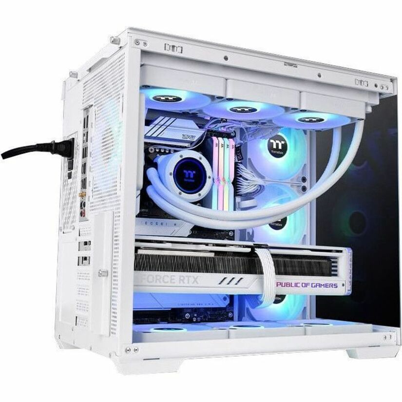 Thermaltake View 380 TG ARGB Snow Mid Tower Chassis — CA-1Z2-00M6WN-00