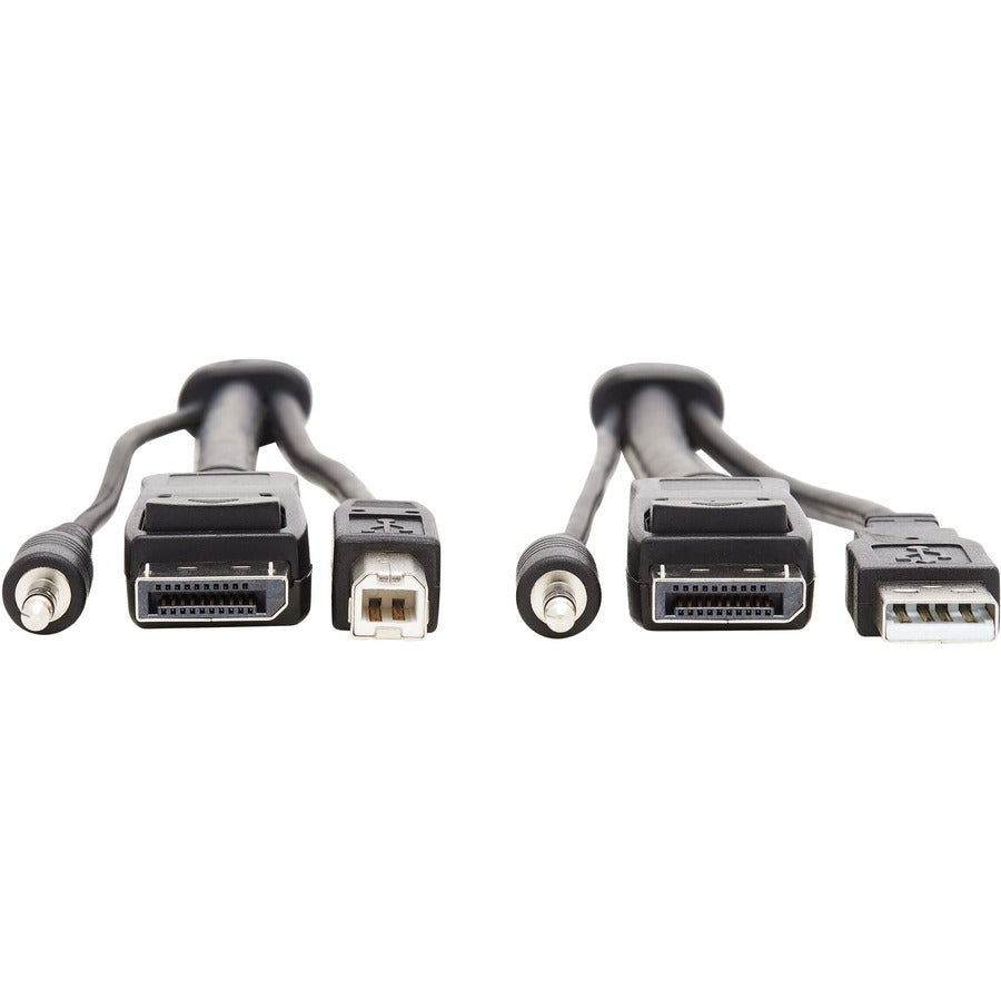 Eaton Tripp Lite Series DisplayPort KVM Cable Kit, 3 in 1 - 4K DisplayPort, USB, 3.5 mm Audio (3xM/3xM), 4:4:4, 10 ft. (3.05 m), Black — P783-010
