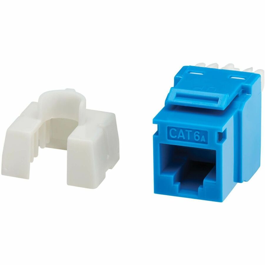 Eaton Tripp Lite Series Cat6a Keystone Jacks, 10 Pack - 4PPoE Compliant, 110/Krone, 568A/B, RJ45 Ethernet, Blue, TAA — N238-010-BL-6A