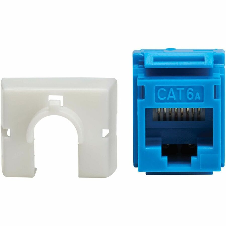 Eaton Tripp Lite Series Cat6a Keystone Jacks, 10 Pack - 4PPoE Compliant, 110/Krone, 568A/B, RJ45 Ethernet, Blue, TAA — N238-010-BL-6A