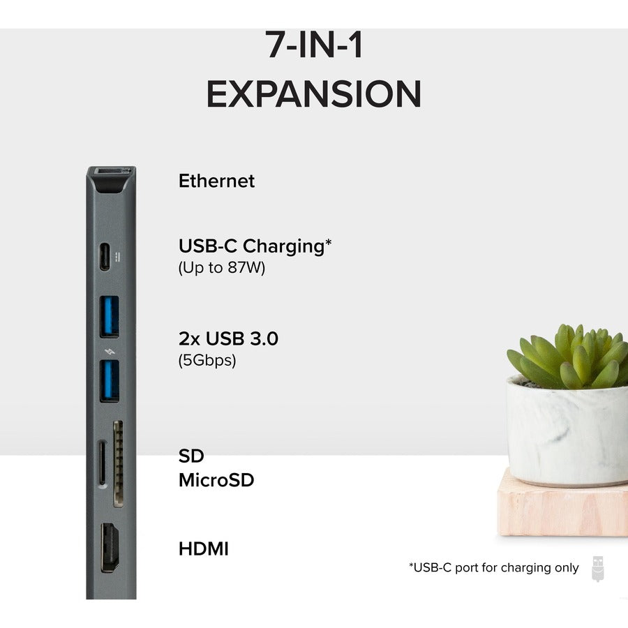 7-in-1 USB C Hub Multiport Adapter with Ethernet — USBC-7IN1E
