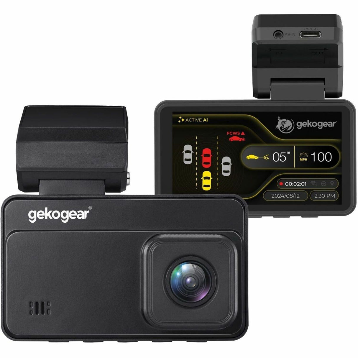 GekoGear Orbit D220 2K Quad HD AI Front and Rear Dash Cam — Orbit D220
