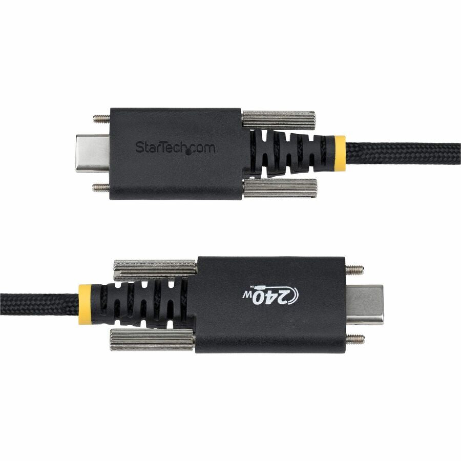 StarTech.com 10ft (3m) USB-C Charging Cable, Side Screw Locking, 240W (5A) PD EPR, Silicone Jacket w/Braid, Rugged USB 2.0 Cord, USB-IF — S2CEPR3M-USBSL-CABLE