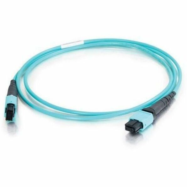 C2G 5m MTP 10 GB 50/125 OM3 Multimode Fiber Optic Cable (Plenum-Rated) - Aqua — 31473
