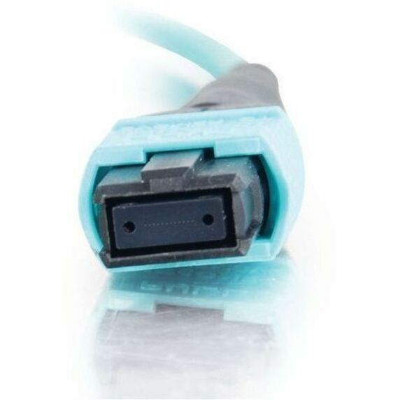 C2G 5m MTP 10 GB 50/125 OM3 Multimode Fiber Optic Cable (Plenum-Rated) - Aqua — 31473