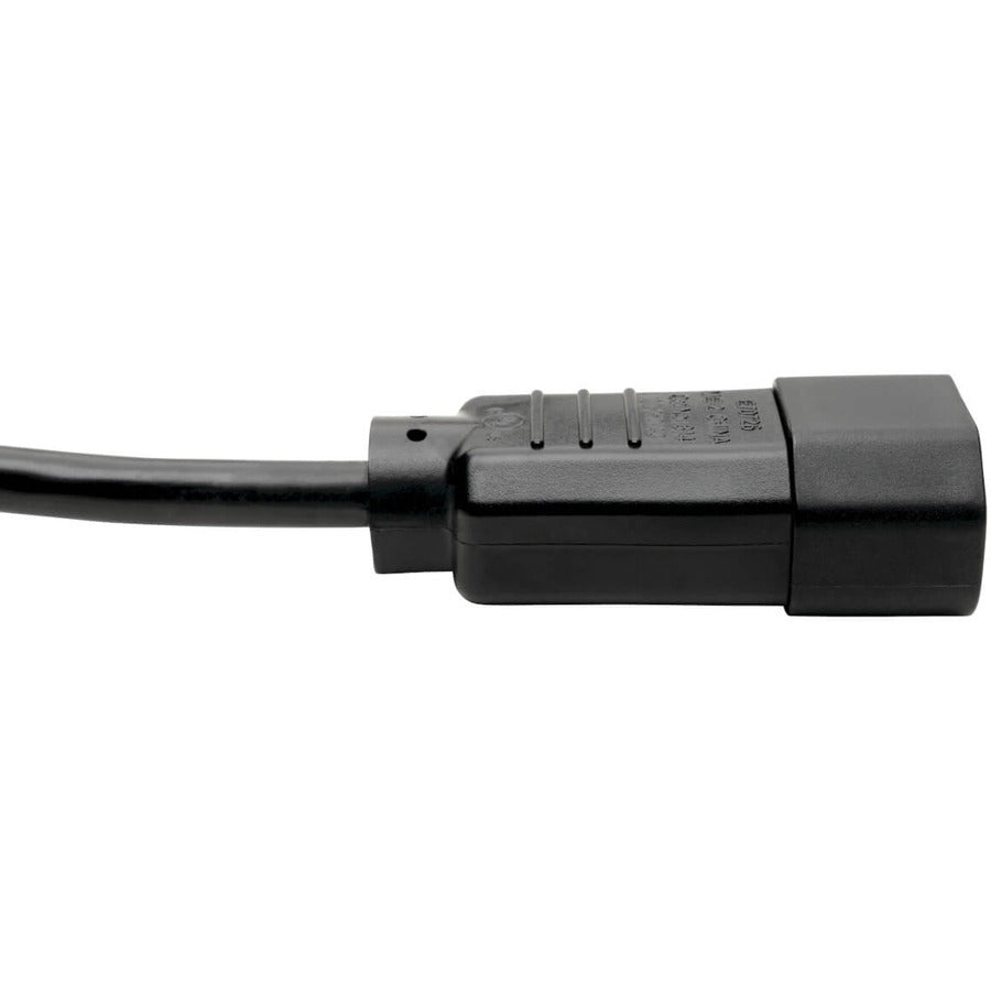 Eaton Tripp Lite Series C14 Male to C13 Female Splitter, PDU Style - C14 to 2x C13, 10A, 250V, 18 AWG, 6 ft. (1.83 m), Black — P004-006-2C13