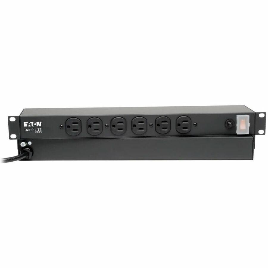 Eaton Tripp Lite Series 1U Rack-Mount Network Server Power Strip, 120V, 15A, 6-Outlet (Front-Facing), 15 ft. (4.57 m) Cord — RS-0615-F