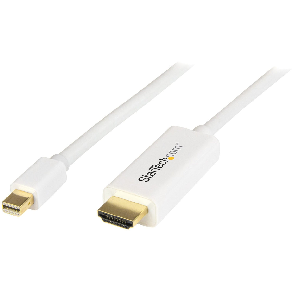 StarTech.com 6ft (2m) Mini DisplayPort to HDMI Cable, 4K 30Hz Video, Mini DP to HDMI Adapter/Converter Cable, mDP to HDMI Monitor, White — MDP2HDMM2MW