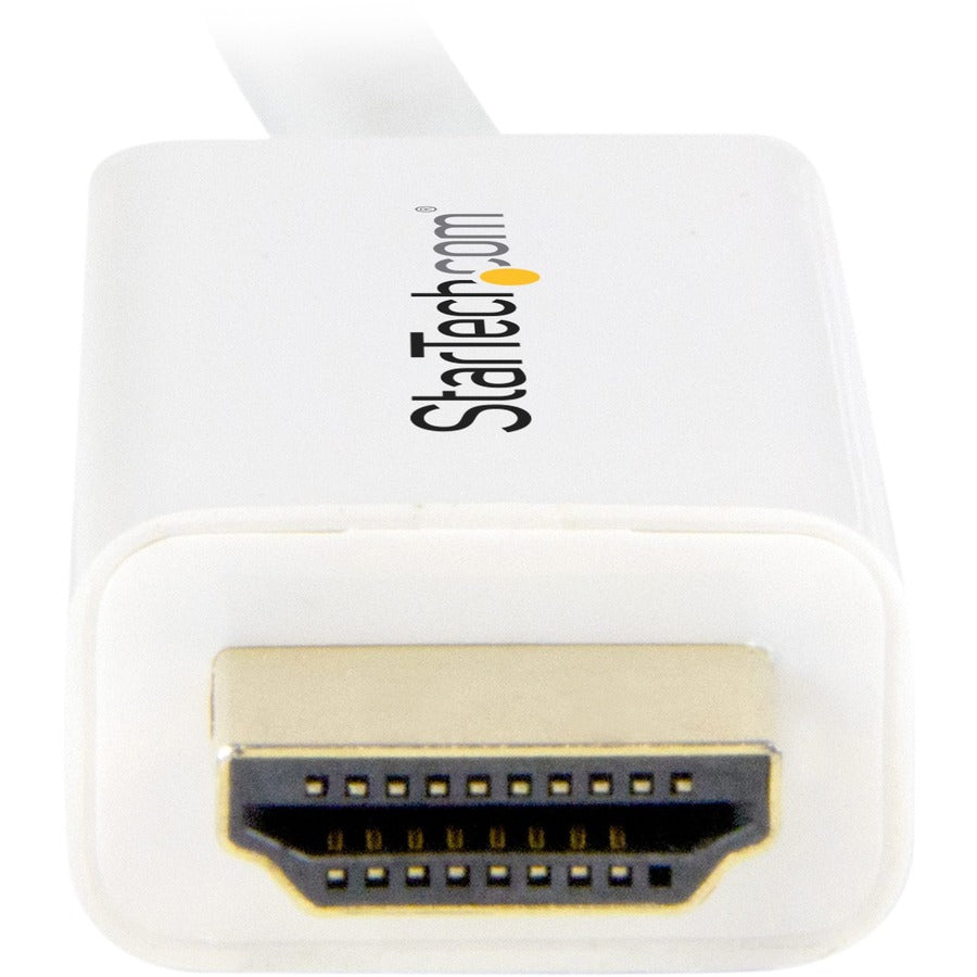 StarTech.com 6ft (2m) Mini DisplayPort to HDMI Cable, 4K 30Hz Video, Mini DP to HDMI Adapter/Converter Cable, mDP to HDMI Monitor, White — MDP2HDMM2MW